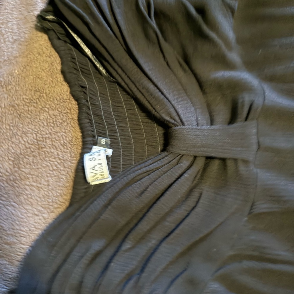 Ava Sky Black Pleated Jumpsuit